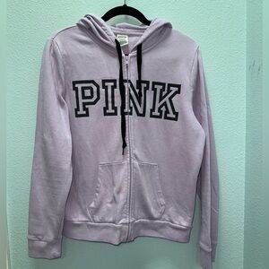Pink Zip-Up Hoodie - Purple Size Large